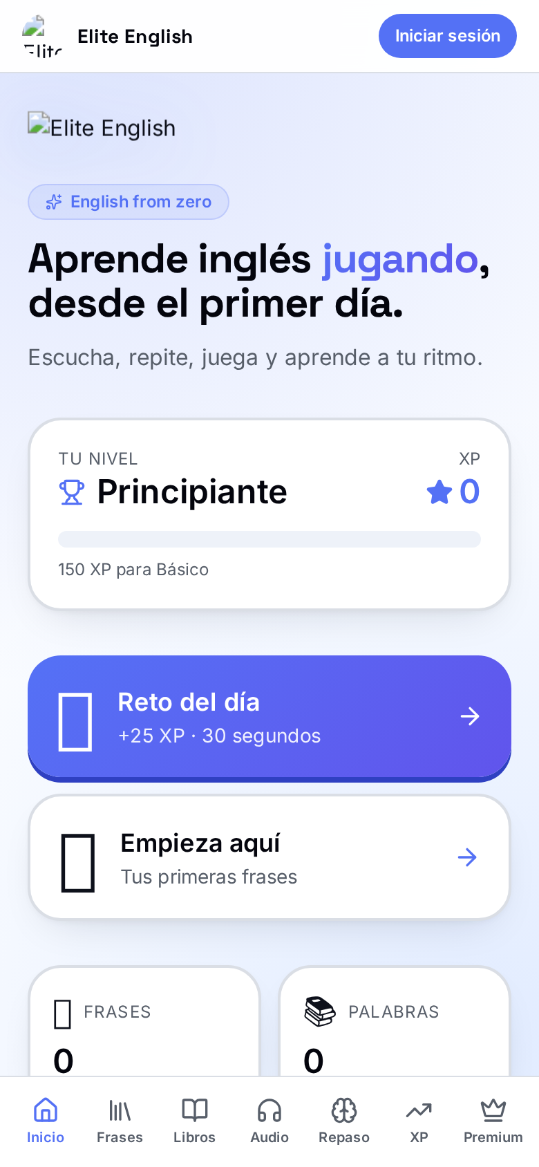App móvil para aprender inglés jugando, con IA de pronunciación